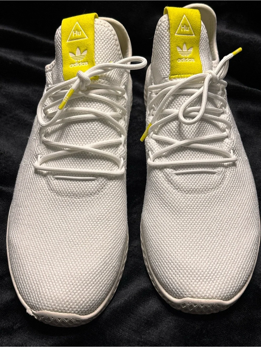 Adidas Pharrell Williams Tennis HU White Tactile Yellow DA9616 Men Size 13 US⁠
